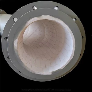 Gomiti per tubi rivestiti in ceramica resistenti all'usura