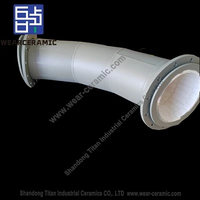 Tubo curvo in ceramica resistente all'usura